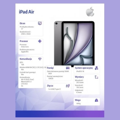 Apple IPAD AIR 11 WF CL 128GB SPG