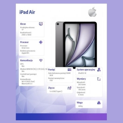 Apple IPAD AIR 11 WIFI 1TB SP G