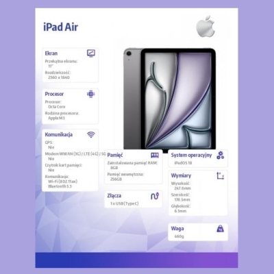 Apple IPAD AIR 11 WIFI 256GB SPG