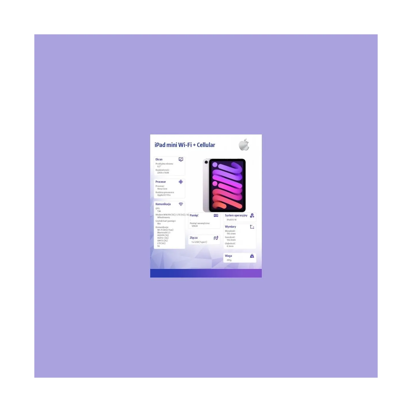 Apple iPad mini Wi-Fi + Cellular 128GB Purple