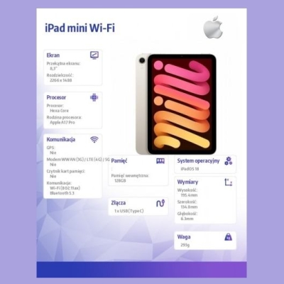 Apple iPad mini Wi-Fi 128GB Starlight