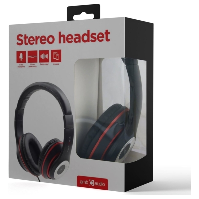 Gembird | Stereo headset, "Los Angeles" + microphone, passive noise canceling | Black