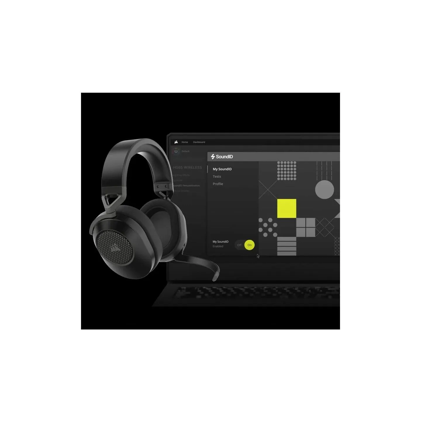 Corsair | Gaming Headset | HS65 | Wireless | Over-Ear | Microphone | Carbon | Wireless