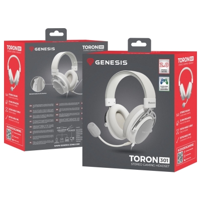 Genesis | Gaming Headset | Toron 301 | Wired | Over-Ear | Microphone | White