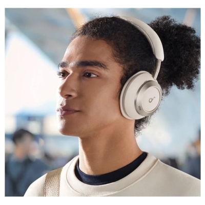 Anker Soundcore | Foldable Headphones | Space One Pro | Bluetooth | Over-ear | Microphone | Cream White | Wireless