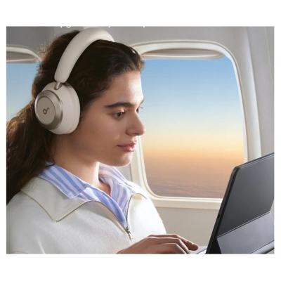 Anker Soundcore | Foldable Headphones | Space One Pro | Bluetooth | Over-ear | Microphone | Cream White | Wireless