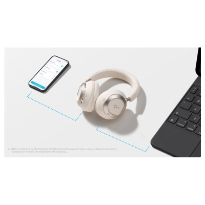 Anker Soundcore | Foldable Headphones | Space One Pro | Bluetooth | Over-ear | Microphone | Cream White | Wireless