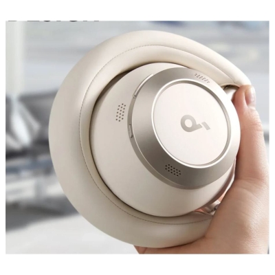 Anker Soundcore | Foldable Headphones | Space One Pro | Bluetooth | Over-ear | Microphone | Cream White | Wireless