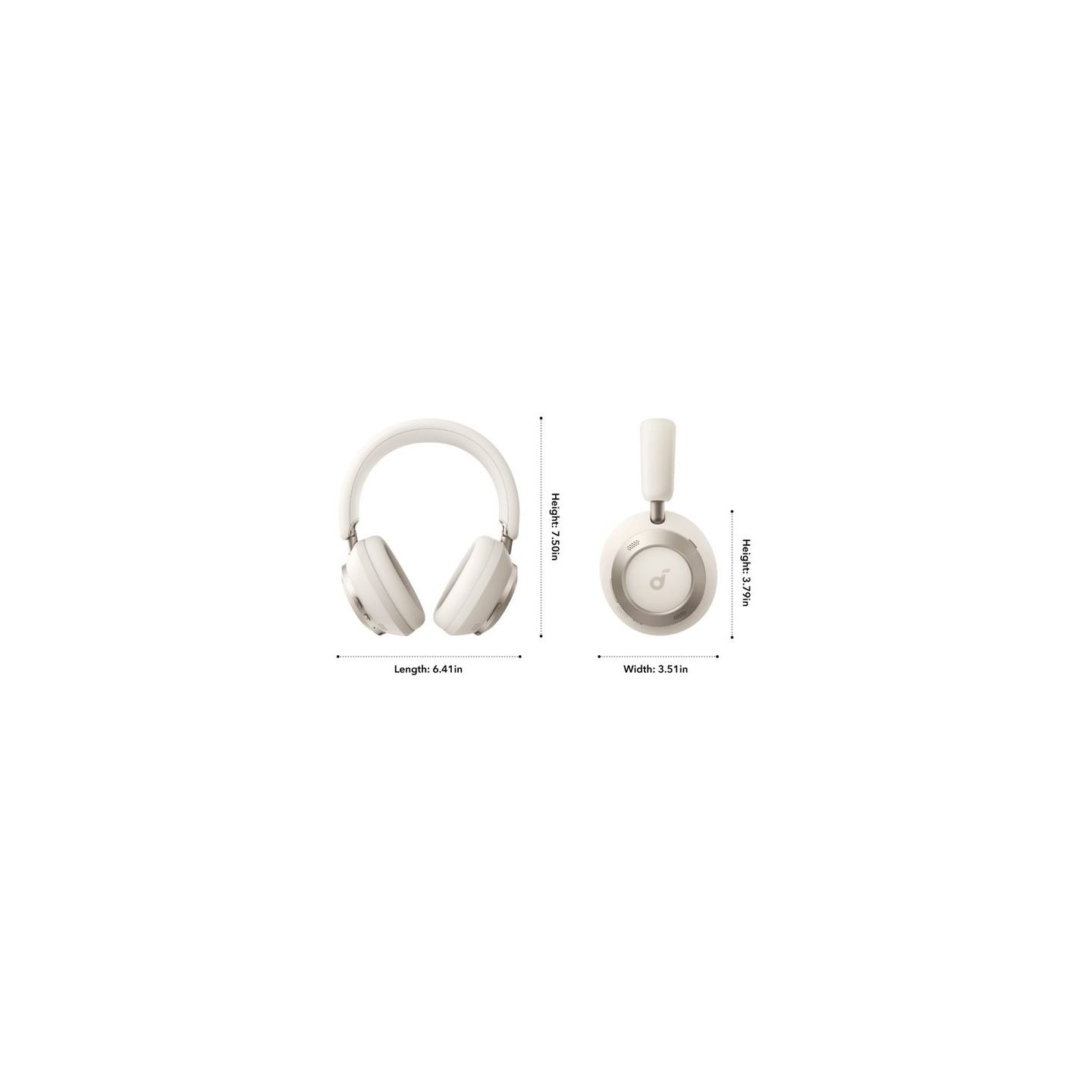 Anker Soundcore | Foldable Headphones | Space One Pro | Bluetooth | Over-ear | Microphone | Cream White | Wireless