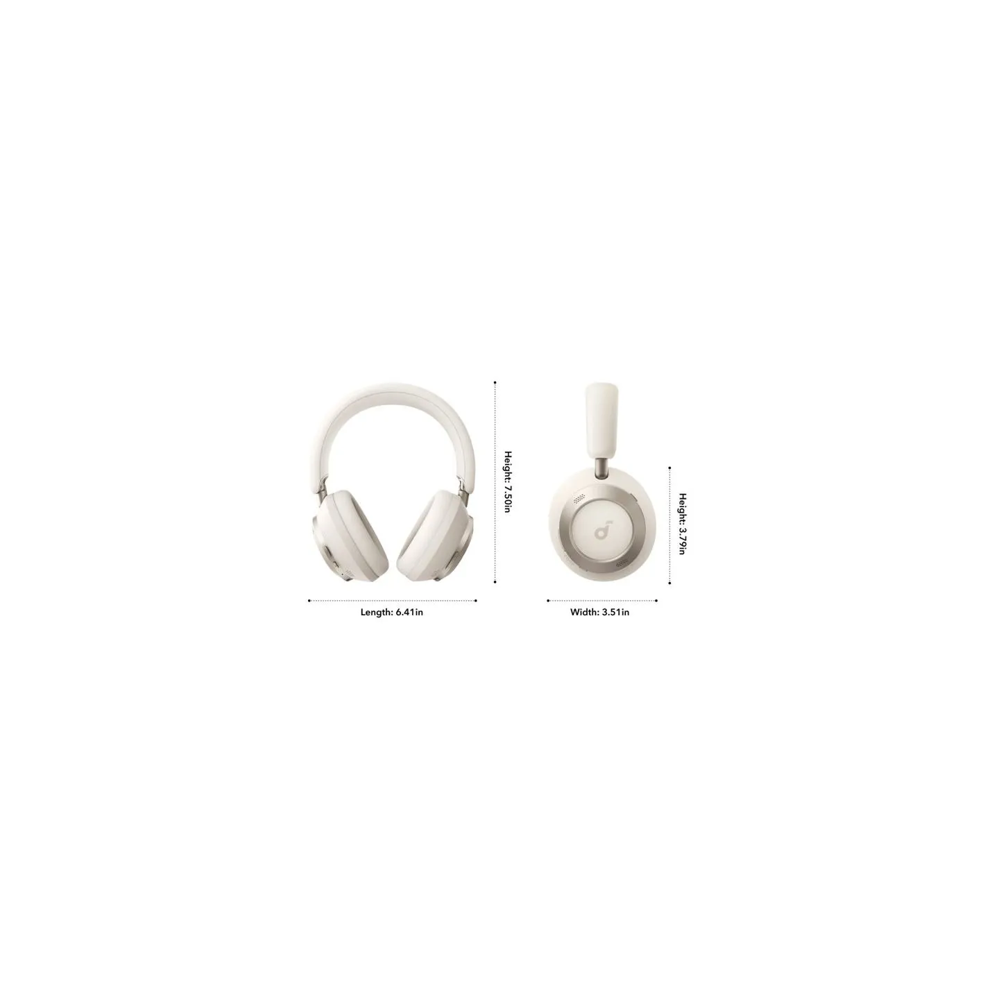 Anker Soundcore | Foldable Headphones | Space One Pro | Bluetooth | Over-ear | Microphone | Cream White | Wireless