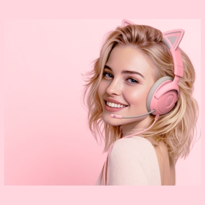 Razer Gaming Headset | Kraken Kitty V3 X | Wired | Over-Ear | Microphone | Quartz