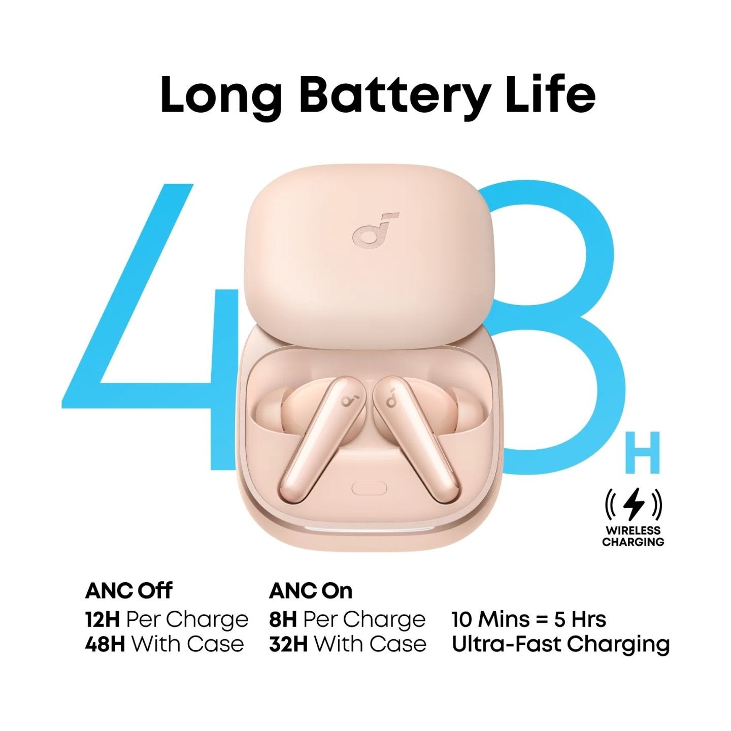 Anker Soundcore Earbuds with Dolby Audio | Liberty 5 | Bluetooth | In-Ear | Microphone | Pink | Noise canceling | Wireless