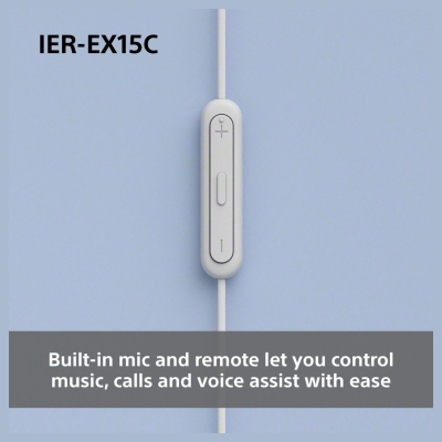Sony Earbuds | IER‑EX15C | Wired | In-ear | Microphone | White