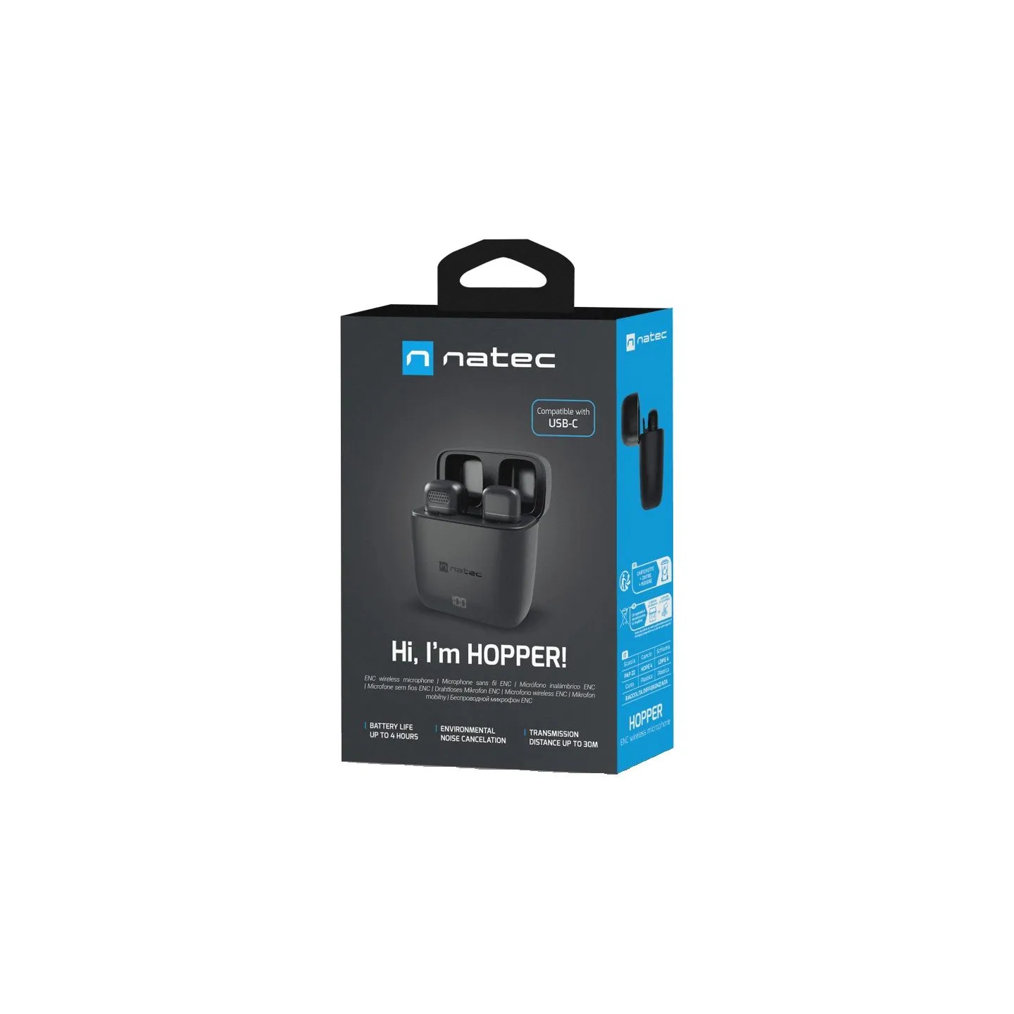 Natec Mobile microphone HOPPER lavalier wireless