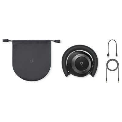 Anker Soundcore | Foldable Headphones | Space One Pro | Bluetooth | Over-ear | Microphone | Jet Black | Wireless