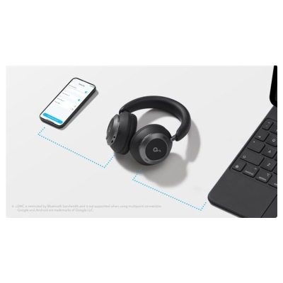 Anker Soundcore | Foldable Headphones | Space One Pro | Bluetooth | Over-ear | Microphone | Jet Black | Wireless