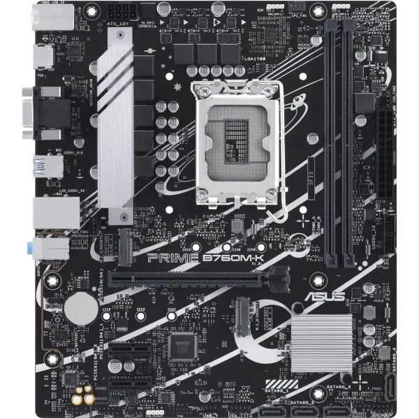 Asus | PRIME B760M-K | Processor family Intel | Processor socket LGA1700 | DDR5 DIMM | Number of SATA connectors 4
