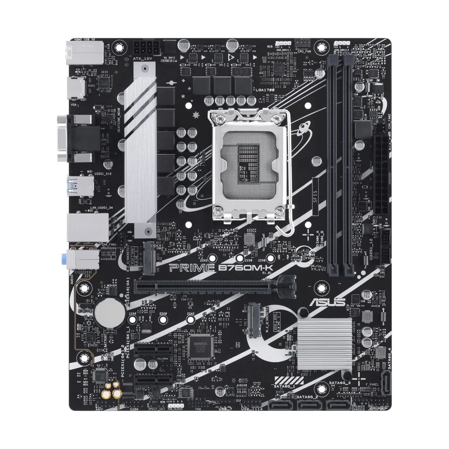 Asus | PRIME B760M-K | Processor family Intel | Processor socket LGA1700 | DDR5 DIMM | Number of SATA connectors 4