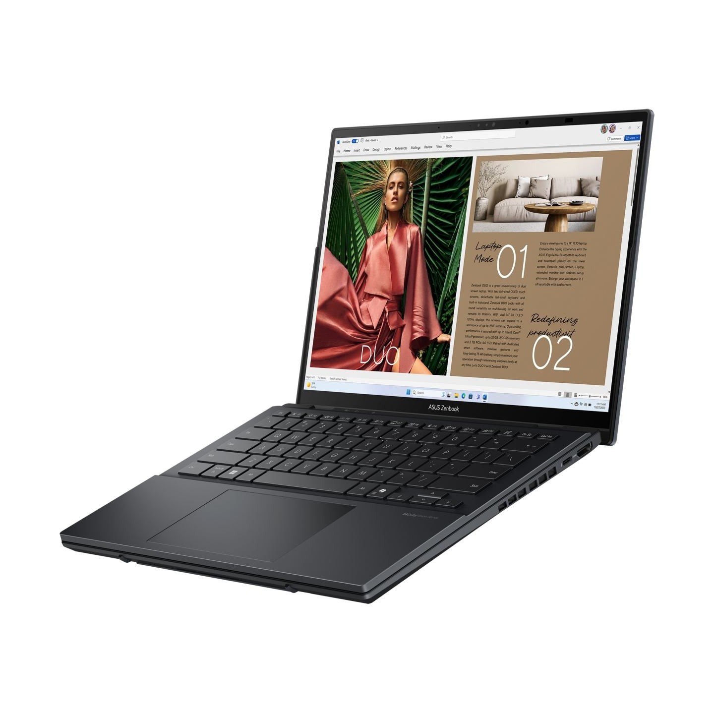 Asus | Zenbook Duo UX8406CA-PZ009W | Basalt Gray | 14 " | OLED | Touchscreen | 3K | 2880 x 1800 pixels | Glossy | Intel Core Ult