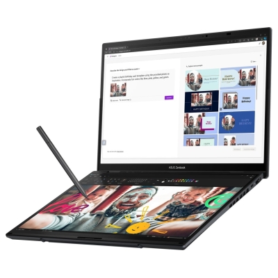 Asus | Zenbook Duo UX8406CA-PZ009W | Basalt Gray | 14 " | OLED | Touchscreen | 3K | 2880 x 1800 pixels | Glossy | Intel Core Ult