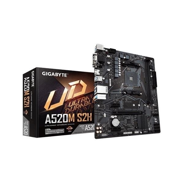 Gigabyte Motherboard A520M S2H AM4 2DDR4 M.2 HDMI/DVI mATX
