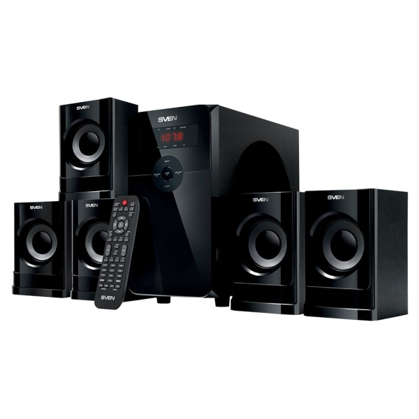 Sven Speakers SVEN HT-201, black (80W, Bluetooth, FM, USB/SD, Display, RC unit)