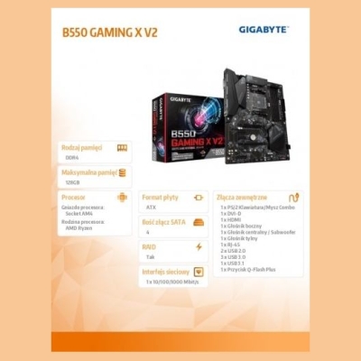 Gigabyte B550 GAMING X V2 AM4 DDR4 2xM.2