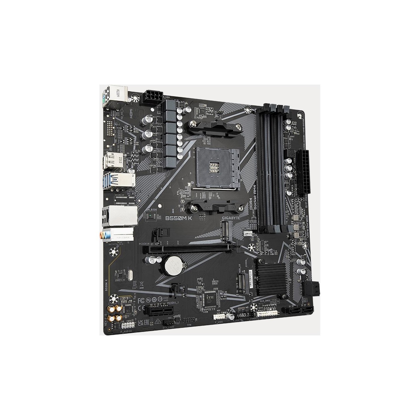 Gigabyte | B550M K 1.0 M/B | Processor family AMD | Processor socket AM4 | DDR4 DIMM | Memory slots 4 | Supported hard disk driv