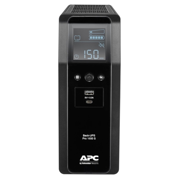 APC BACK UPS PRO BR 1600VA, SINEWAVE,8 OUTLETS, AVR, LCD INTERFACE