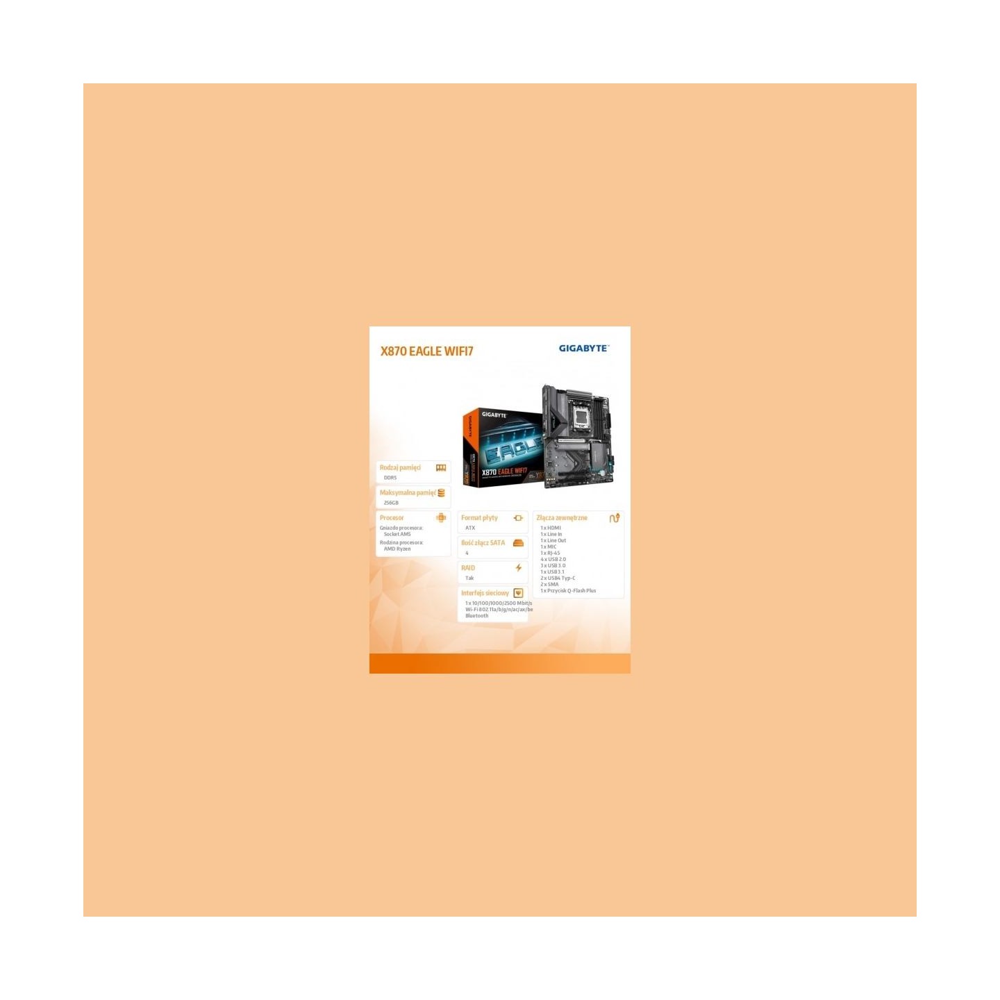 Gigabyte X870 EAGLE WIFI7 AM5 DDR5 MB