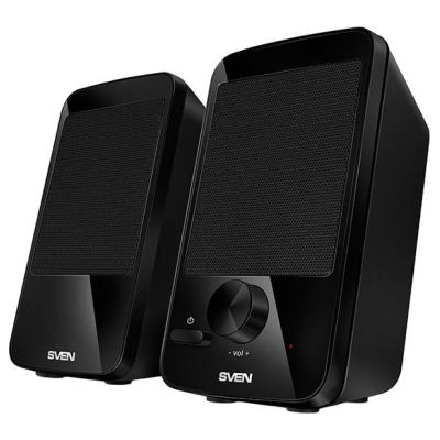 Sven 312 USB-powered (2x2W); Front power button and the volume control