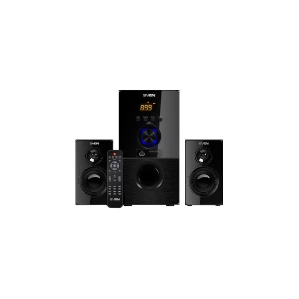Sven MS-2050 30W+2x12.5W; LED display; Volume front control; USB/SD-card support; Wall mountable satellites; MUTE, SLEEP and ST-