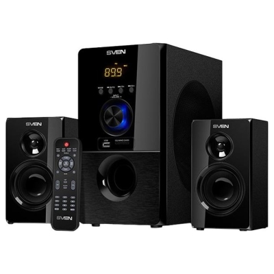 Sven MS-2050 30W+2x12.5W; LED display; Volume front control; USB/SD-card support; Wall mountable satellites; MUTE, SLEEP and ST-