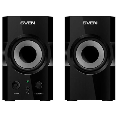 Sven SPS-606 2x3W, Headphone front jack, Front power button and the volume control