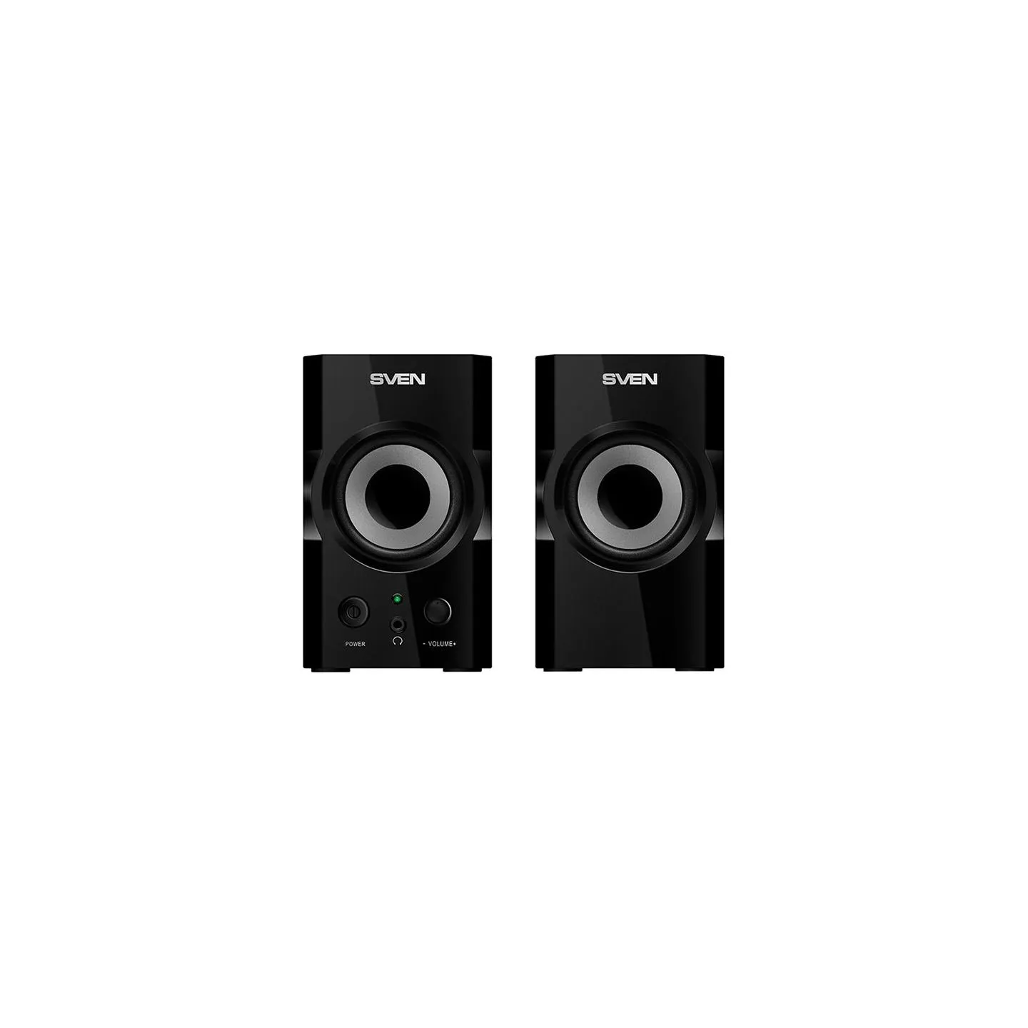 Sven SPS-606 2x3W, Headphone front jack, Front power button and the volume control