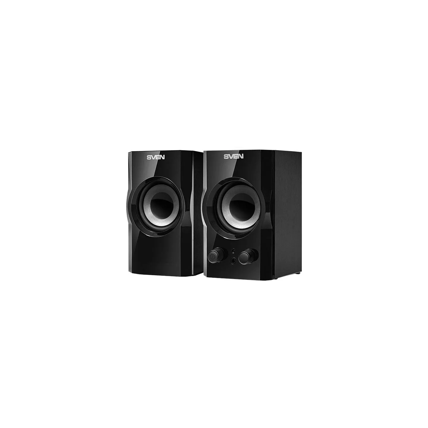 Sven SPS-606 2x3W, Headphone front jack, Front power button and the volume control
