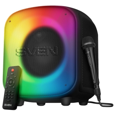 Sven Speaker SVEN PS-555, black, power output 65 W (RMS), TWS, Bluetooth, USB, microSD, RC, lithium battery