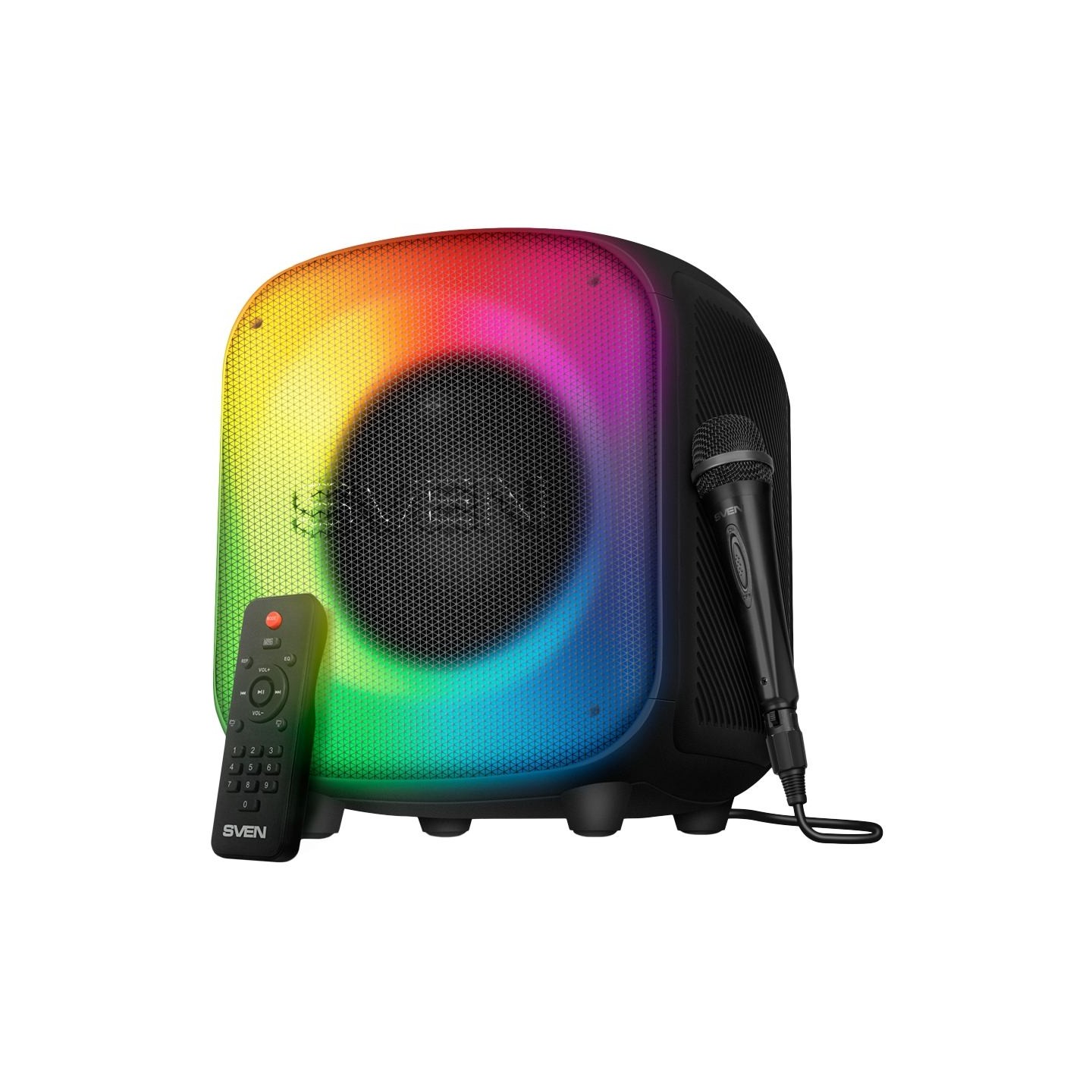 Sven Speaker SVEN PS-555, black, power output 65 W (RMS), TWS, Bluetooth, USB, microSD, RC, lithium battery