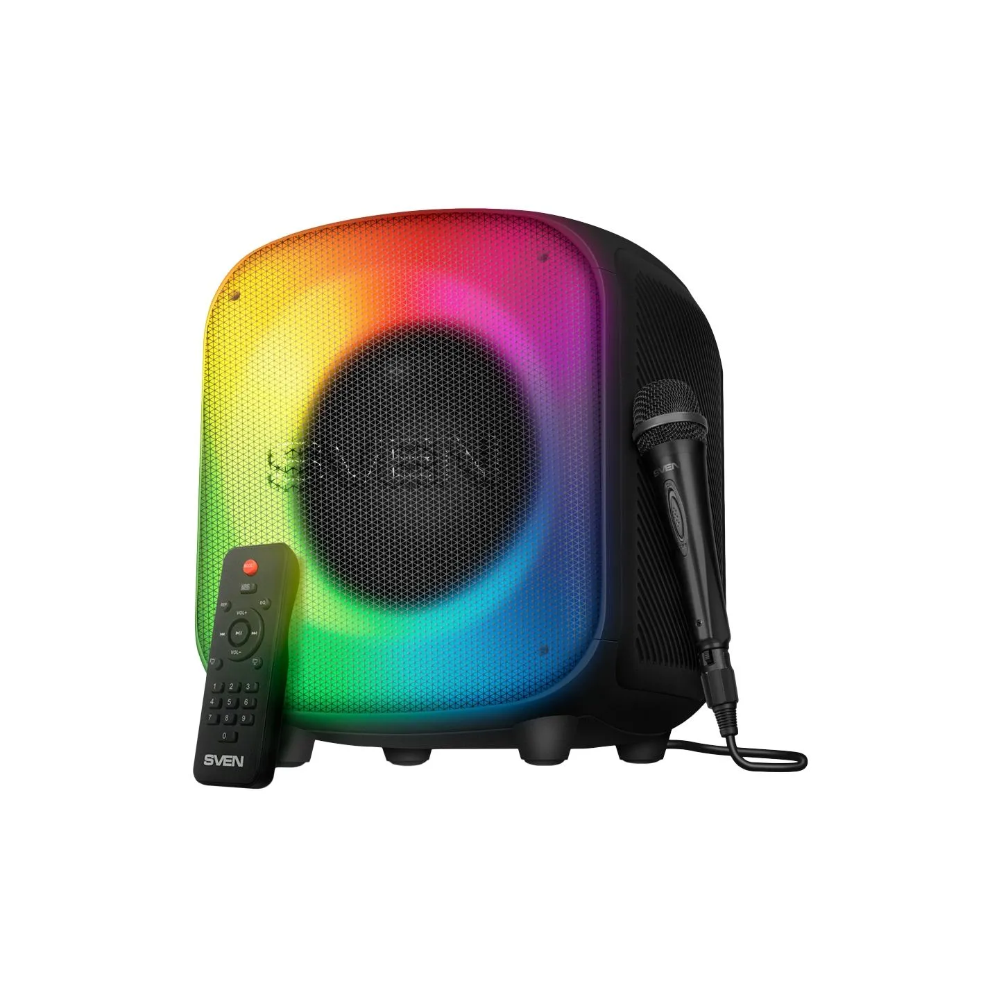 Sven Speaker SVEN PS-555, black, power output 65 W (RMS), TWS, Bluetooth, USB, microSD, RC, lithium battery