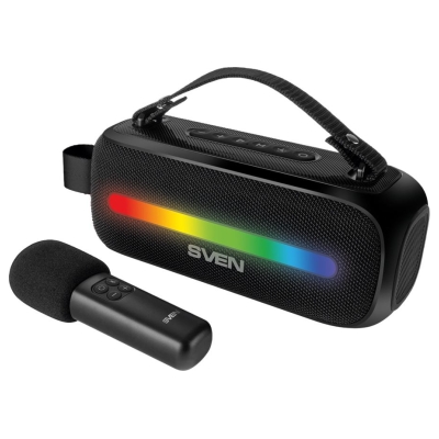Sven Speaker SVEN PS-255, black (12W, Bluetooth, FM, USB, karaoke mic, 3600mAh)