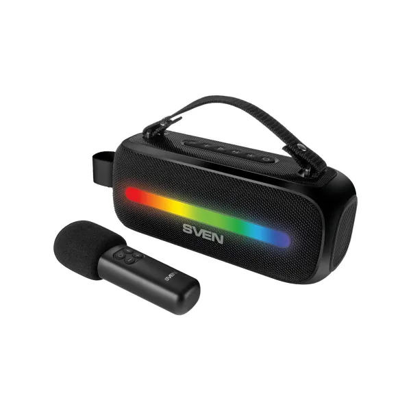 Sven Speaker SVEN PS-255, black (12W, Bluetooth, FM, USB, karaoke mic, 3600mAh)