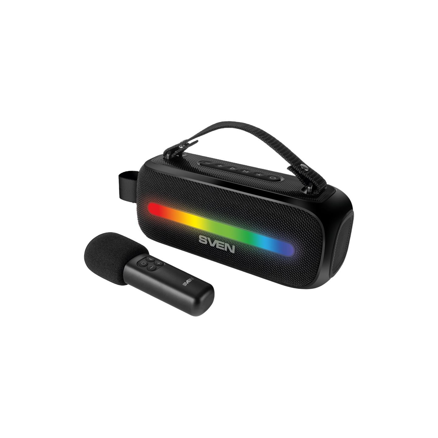 Sven Speaker SVEN PS-255, black (12W, Bluetooth, FM, USB, karaoke mic, 3600mAh)