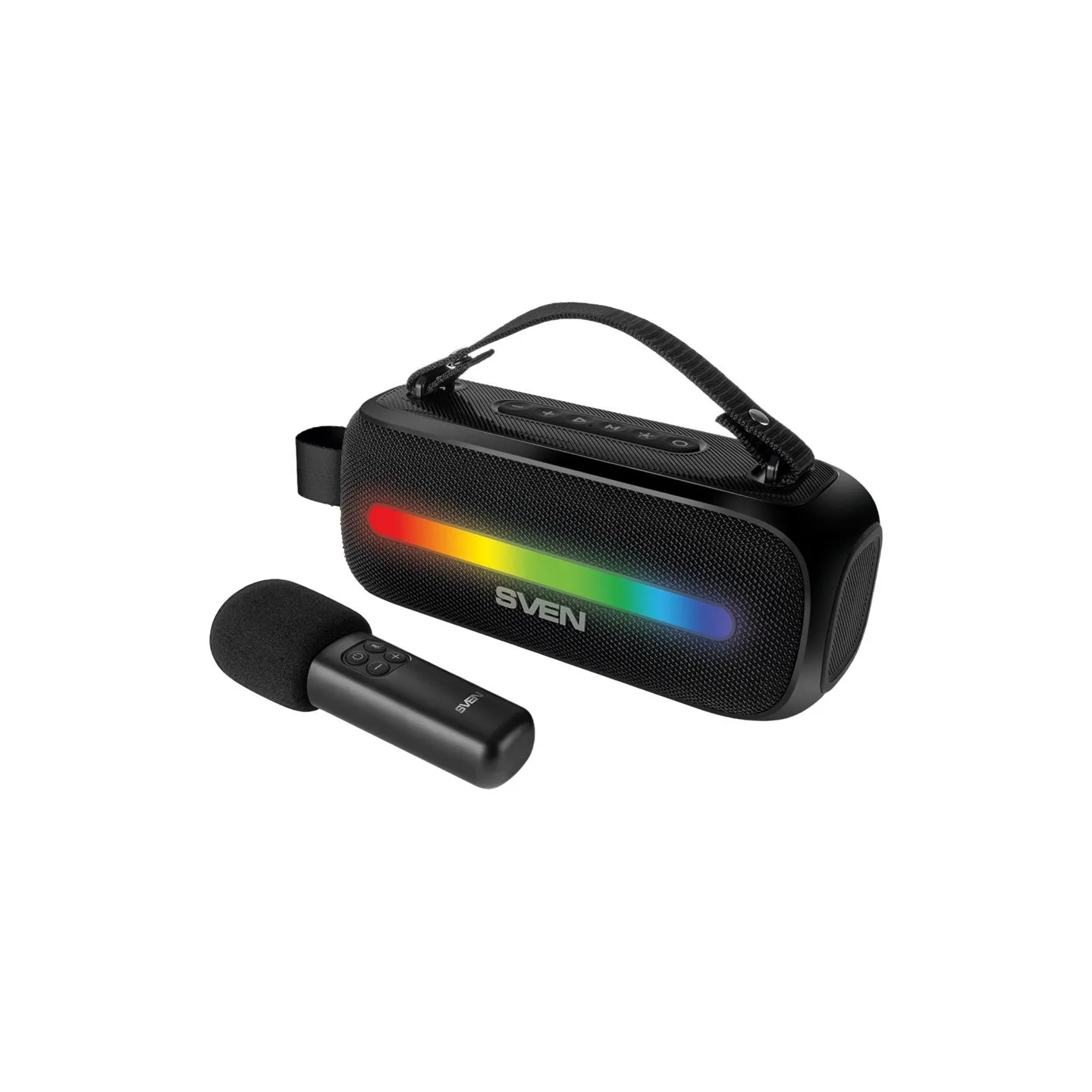Sven Speaker SVEN PS-255, black (12W, Bluetooth, FM, USB, karaoke mic, 3600mAh)