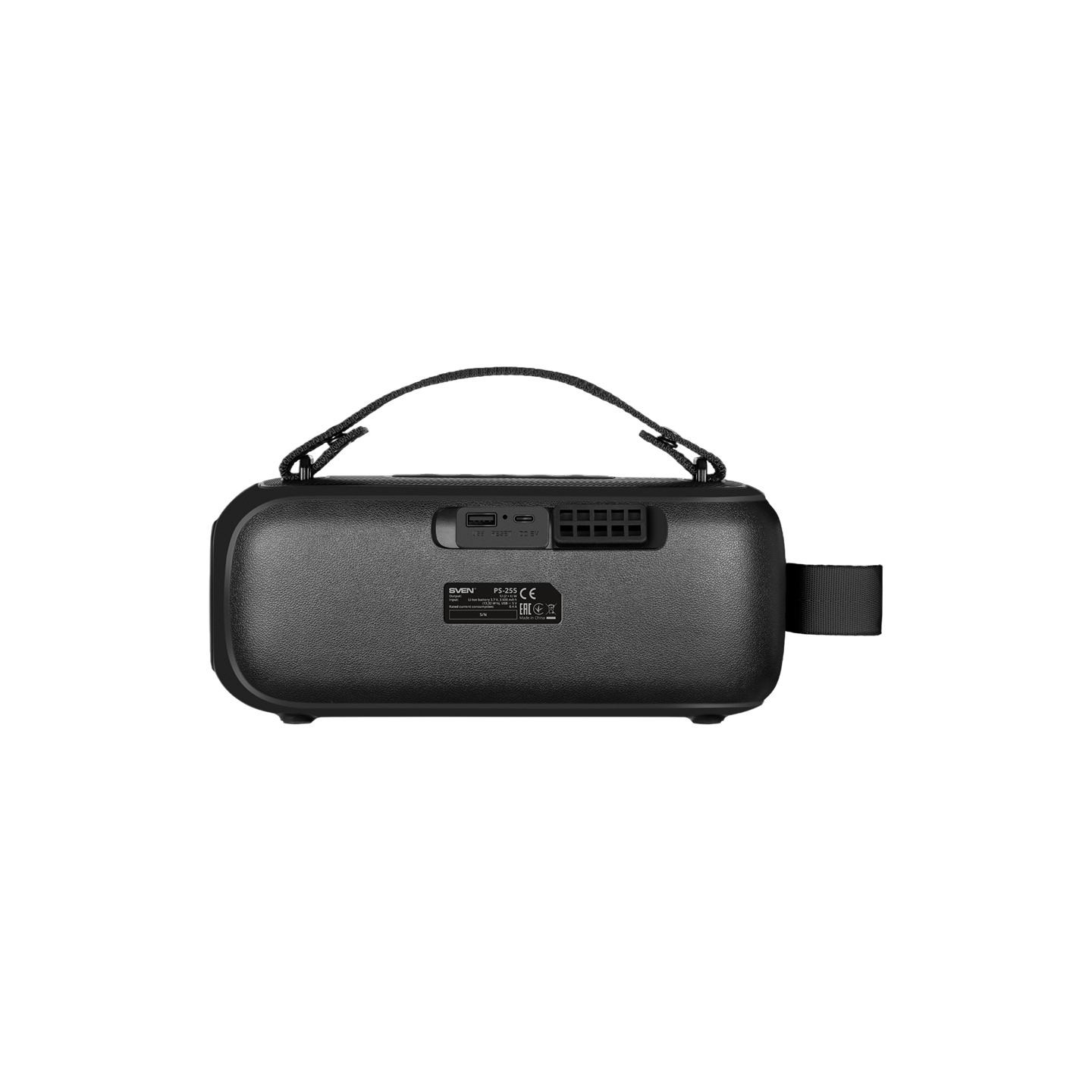Sven Speaker SVEN PS-255, black (12W, Bluetooth, FM, USB, karaoke mic, 3600mAh)
