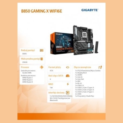 Gigabyte Motherboard B850 GAMING X WIFI6E