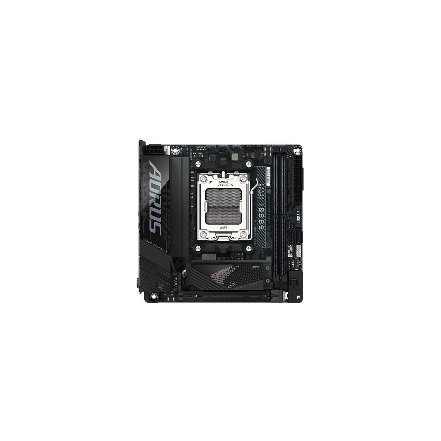 Gigabyte B850I AORUS PRO | Processor family AMD | Processor socket AM5 | DDR5 | Supported hard disk drive interfaces SATA, M.2 |