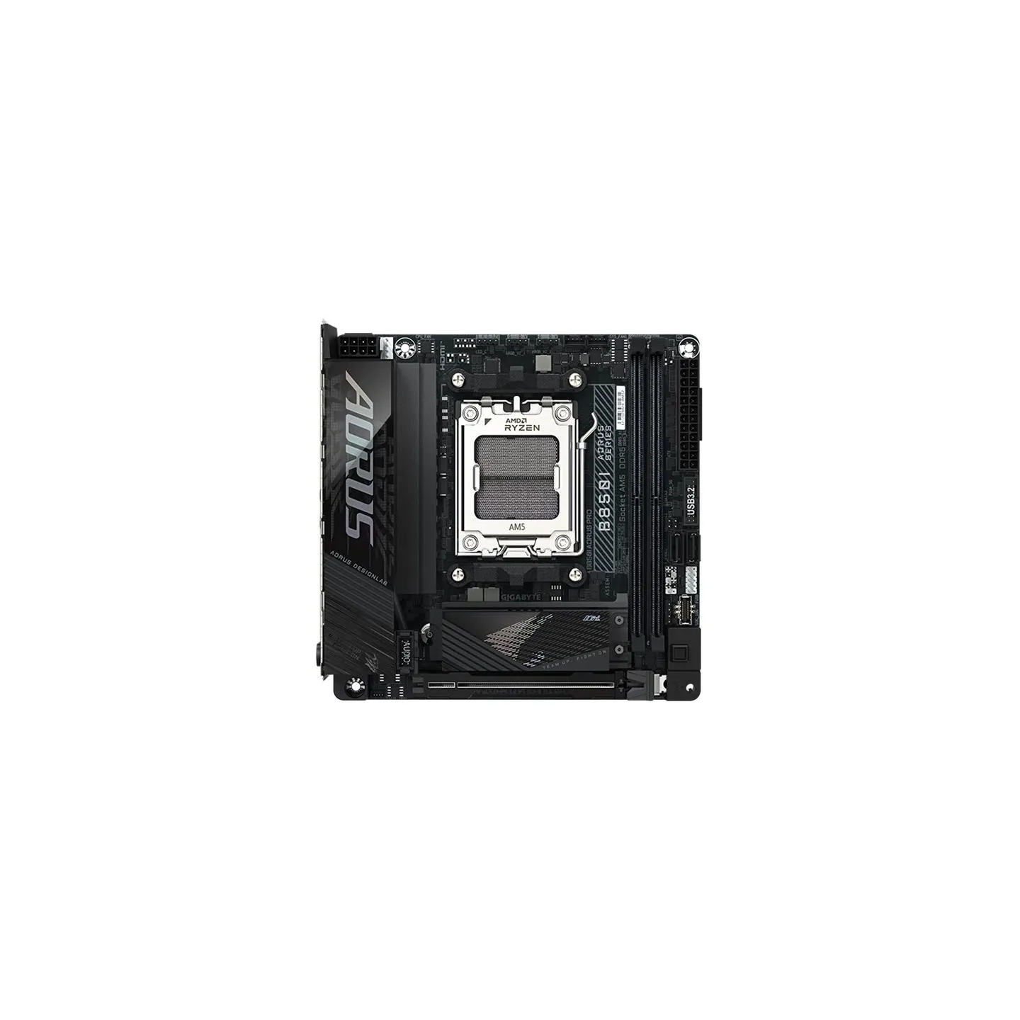 Gigabyte B850I AORUS PRO | Processor family AMD | Processor socket AM5 | DDR5 | Supported hard disk drive interfaces SATA, M.2 |