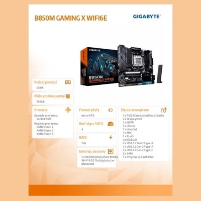 Gigabyte Motherboard B850M GAMING X WIFI6E