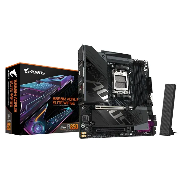 Gigabyte B850M A ELT WF6E | Processor family AMD | Processor socket AM5 | DDR5 | Supported hard disk drive interfaces SATA, M.2 