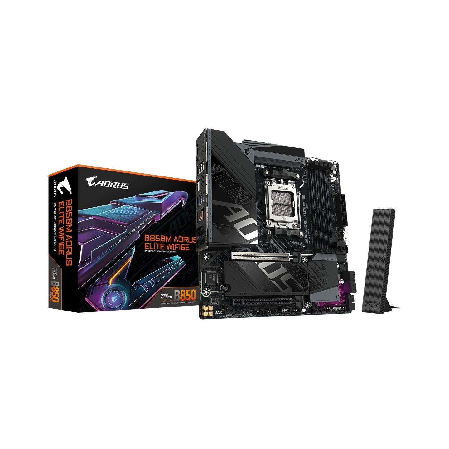Gigabyte B850M A ELT WF6E | Processor family AMD | Processor socket AM5 | DDR5 | Supported hard disk drive interfaces SATA, M.2 